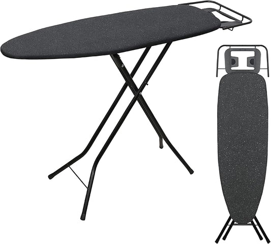 ZOES HOMEWARE 2026 Enhanced Ironing Board, Folding Iron Board with Retractable Iron Rest& Hook, 7-Level Height Adjustable Ironing Table with Thermo-Reflective Surface &10mm Thicken Pad, 43"x14"x36"