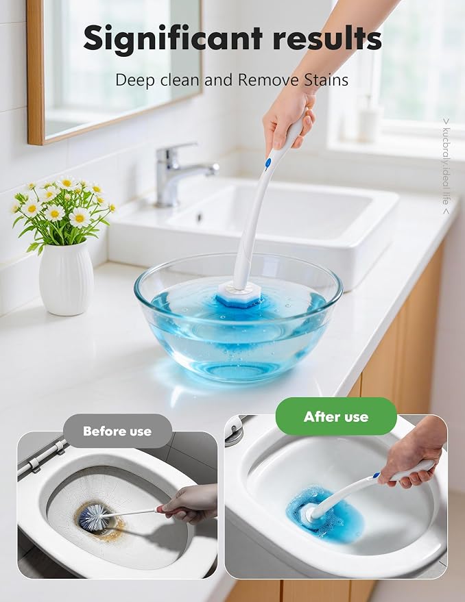 100 Count Toilet Cleaner Refills, Disposable Toilet Brush Refills Compatible with Clorox Wand for Bathroom Cleaning