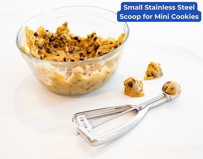 Jenaluca Melon Baller - Mini Cookie Scoop,Cupcake,Cookie Dough Scoop, Disher, Tablespoon Scooper, Baking - 18/8 Stainless Steel (Gift Pack, Small)