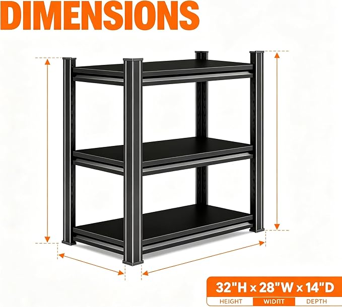 Garage Shelving, Heavy Duty Adjustable Boltless Metal Storage Shelving Units