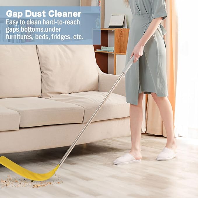 Dymoll Cobweb Duster with Extension Pole, 110" Microfiber Feather Duster Kit with Bendable Washable Heads, Spider Web Brush, Dusters for Cleaning Ceiling Fan, High Ceiling, Blinds, Furniture,2Pcs