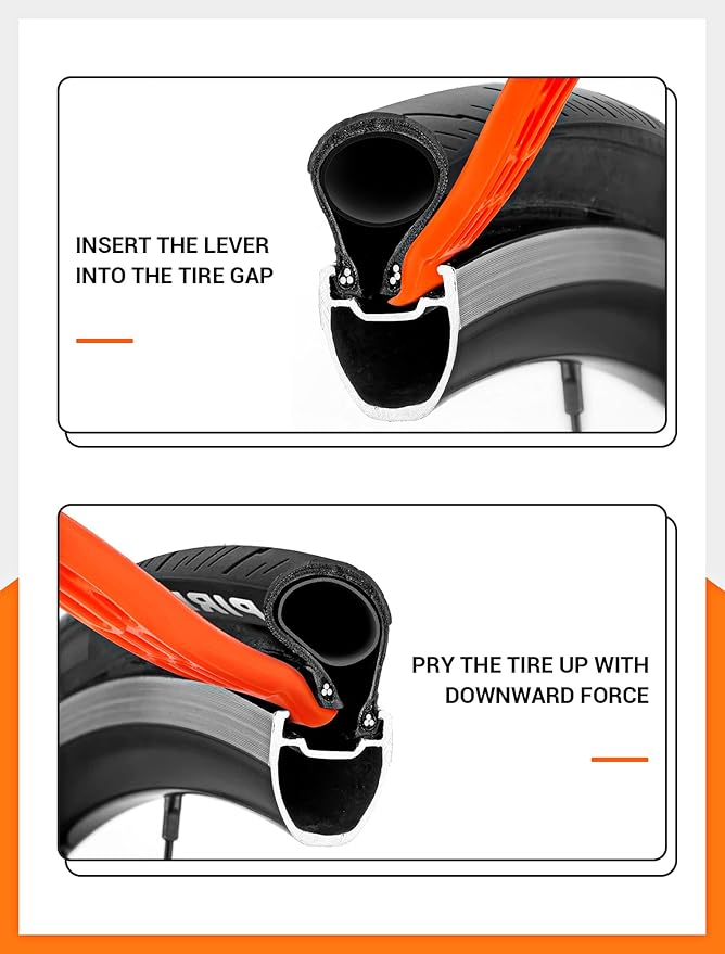 Bike Tire Levers, Bike Tire Tools for Road Mountain Bicycle Tire | Ultra Strong Tire Levers & Stainless Steel Tire Spoons, Great Value Bike Tire Repair Kit with Drawstring Bag & Core Wrench