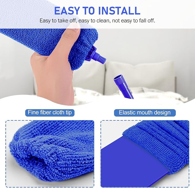 SetSail Dusters and Gap Duster with Extension Pole for Cleaning,Blue | 100-inch Extra-Long Gap,Bendable Microfiber Head,Washable,Ceiling Fan Cleaner Duster Kit,for High Ceilings