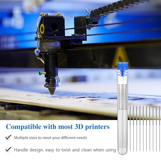 3D Printer Nozzle Cleaner Stainless Steel Needles, 50 Pcs | 0.2mm-0.4mm Stainless Steel Multi Sizes Clog Removal Tool Kit for Printer Head Cleaning Kit