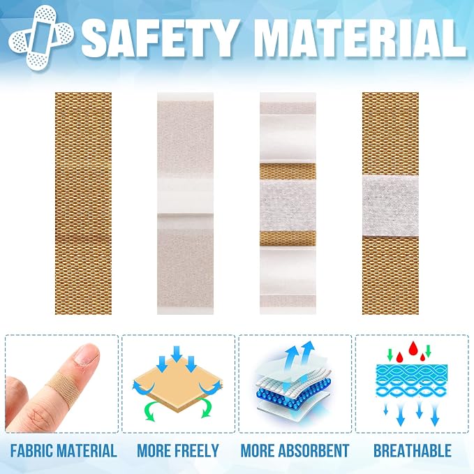 Weewooday 300 Pcs Multiplesizes Small Bandage for Face and Nose Bulk Flexible Fabric Adhesive Bandages for Wound Care and Hides Skin Spots Ideal Small Incisions