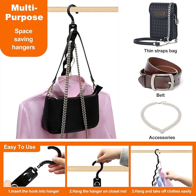 Closet Organizers and Storage,Upgraded Organization and Storage Clothes Hanger,10 Pack College Dorm Room Essentials,Sturdy Space Saving Hangers for Thick Clothe