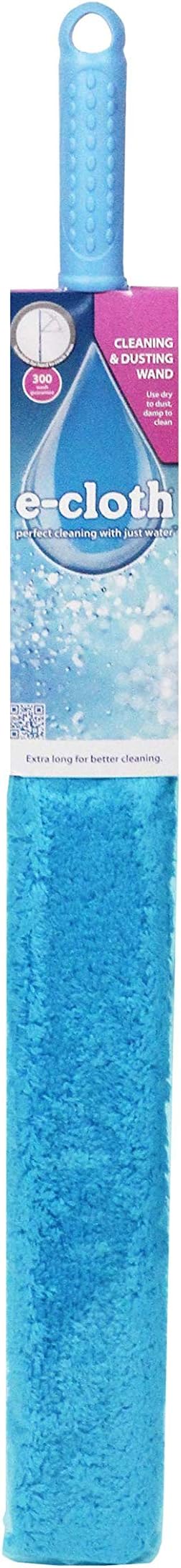 E-Cloth Cleaning & Dusting Wand, Reusable Duster - Blue, 1 Pack | Long Hand Dusters for Cleaning, Washable, Cleans Dust & Pet Hair, Flexible Foam for Hard-to-Reach Ceiling Fan Blades