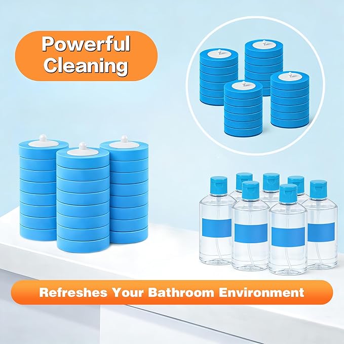 SOPAMI Disposable Toilet Brush with 32 Refills Deep Cleaning Touch Free | Auto Lid Opener Wall-Mounted Toilet Wand Kit for Deep Cleaning Bathroom Touch Free Access Toilet Bowl Cleaner