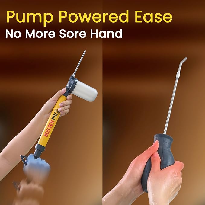 Diatomaceous Earth 4 FT Long Reach Pump Powder Duster Applicator Sprayer | Safe Distance Dusting•No More Sore Hand•Adjustable Powder Output•Clog-Resistant•Comply with Delta, Cimexa, Tempo,Seven Dust