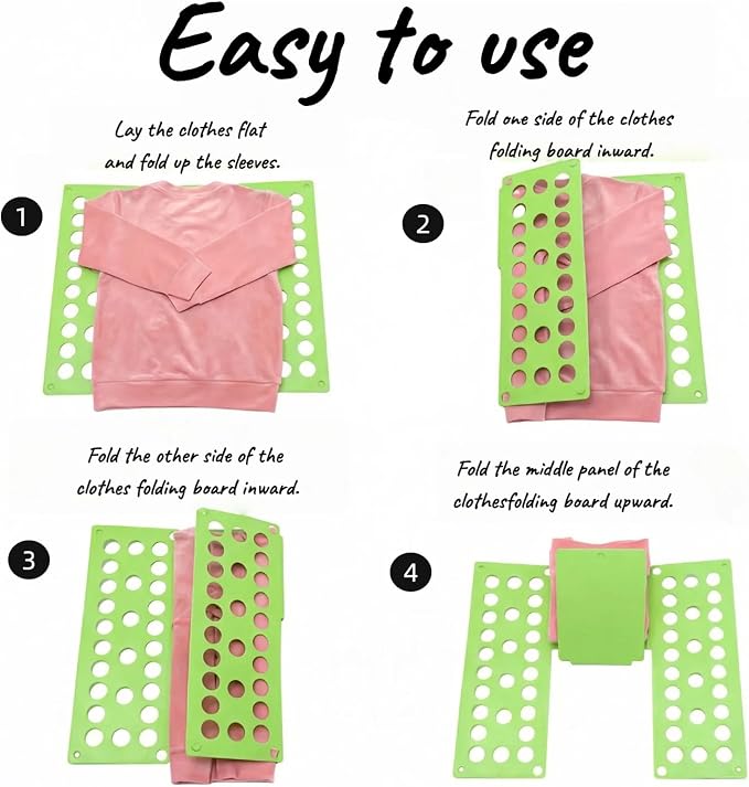 Mini Toddler Shirt Folding Board - Ages 1-7 Teal, Builds Independence | great for Montessori laundry, lightweight PP, smooth rounded edges, quick & simple, develops confidence & skills, stores flat