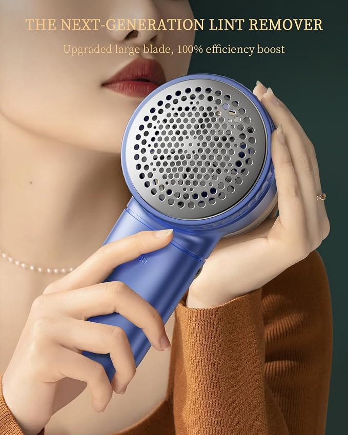Fabric Shaver with Lint Brush, Large Lint Shaver with Digital Display | 3-Speeds Lint Remover with 6-Leaf Blades, 1200mAh Electric Sweater Shaver to Remove Pilling for Clothes, Furniture