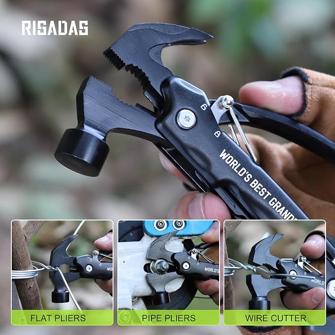 Gifts for Grandpa on Fathers Day - Grandpa Gifts, Best Grandfather Gift - Christmas Birthday Gift for Grandfather - Grandpas Perfect Christmas Presents, Grandparents Presents, Multitool Hammer