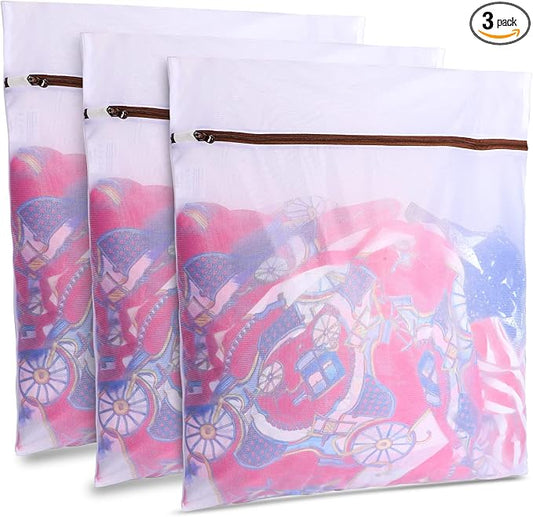 GOGOODA Mesh Laundry Bags for Delicates Durable Protective Wash Bags | Travel Storage Bags for Intimates Lingerie, 3PCS（3XXL）