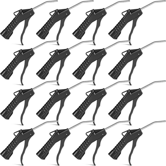 Honoson Air Nozzle Blower Gun Pistol Grip Air Blow Tool Compressor Accessories for Industrial Household Mechanics(Black,16 Pcs)