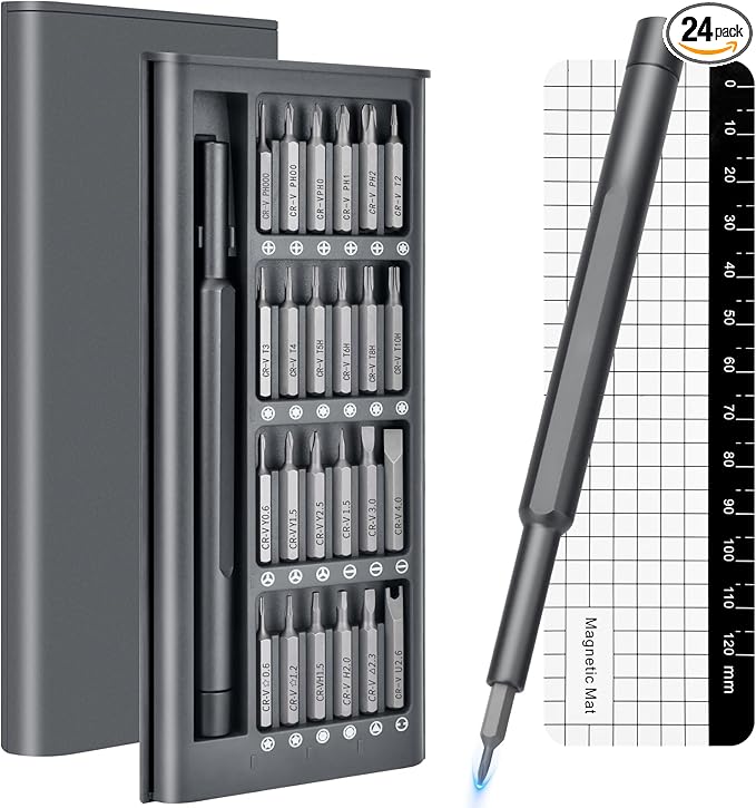 25-in-1 Mini Precision Screwdriver Set Stocking Stuffers for Men | Small Torx Bit Tool Set for Men,Magnetic Torque Repair Tool Kit for Electronics Macbook Watch Eyeglass Ring Doorbell