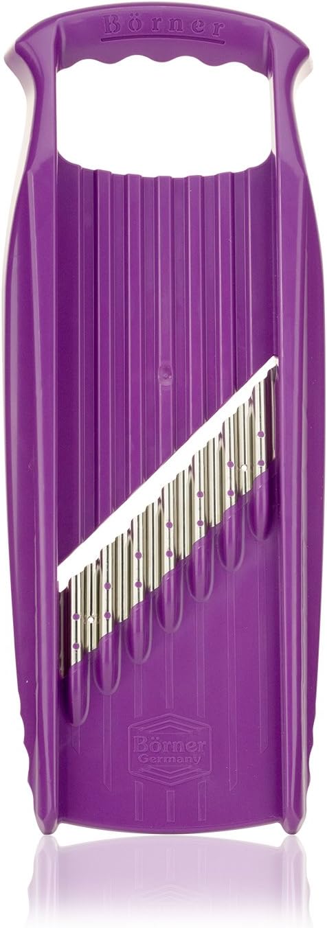 Börner Wave-Waffle XXL PowerLine Crinkle Cut Vegetable Slicer (Puple) • Slicer for XXL Wave & Waffle Cut • Wavy Vegetable Cutter • Slicer for Lattice Potatoes & XXL Wavy Potato fries