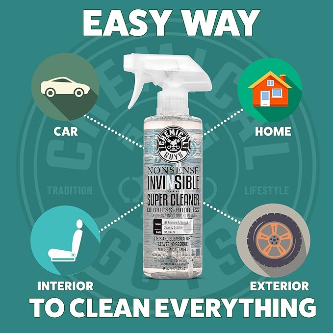 Chemical Guys, Nonsense Colorless & Odorless All-Surface Cleaner, 1 Gallon | Colorless, odorless, residue-free cleaner lifts dirt from vinyl, rubber, plastic, carpet and upholstery.