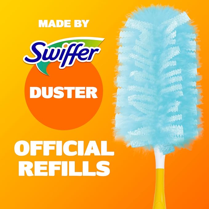 Dusters Refill for Cleaning, Feather & Microfiber Duster Disposable Alternative, for Dusting Furniture, Blinds, Ceiling Fans, Walls, Helps Remove Allergens, New Lemon Scent, 18ct