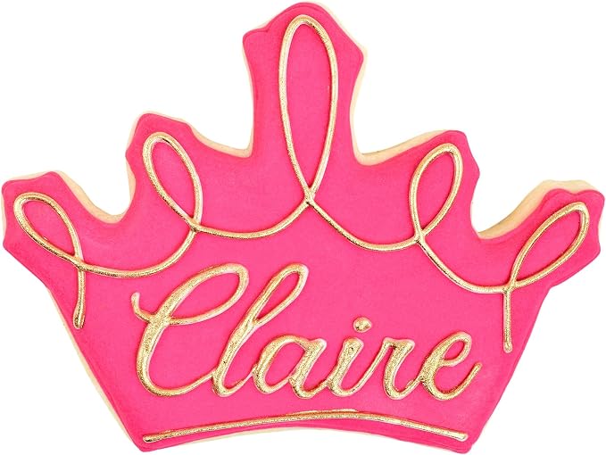 Crown Cookie Cutter 5 Inch Pink Coated