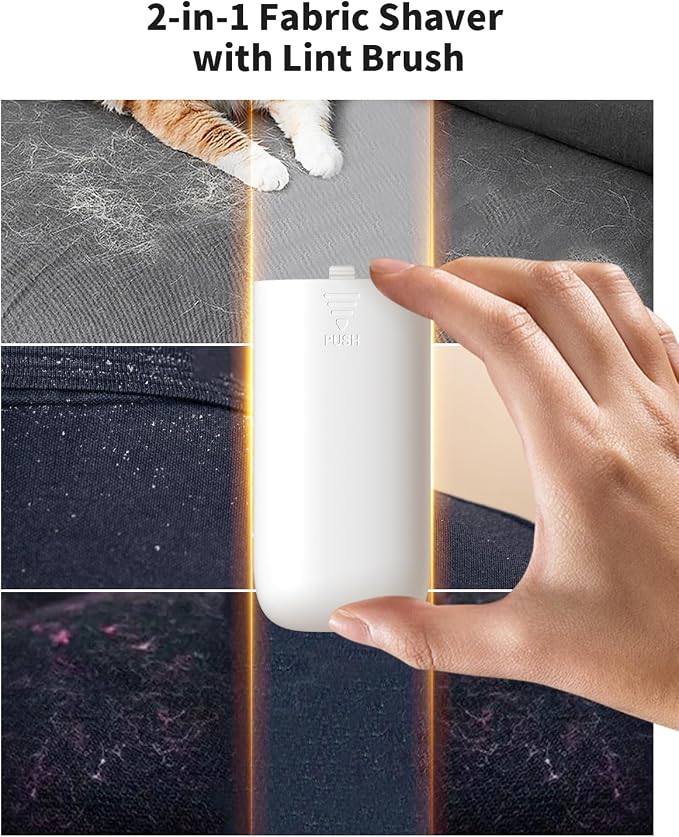 coldSky Fabric Shaver Large Lint Remover with Brush 2 in 1 Sweater Shaver | Digital Display, 3 Speeds, 6-Leaf Blades, 1200mAh Rechargeable Lint Shaver for Clothes, Sofa, Bedding,Purple