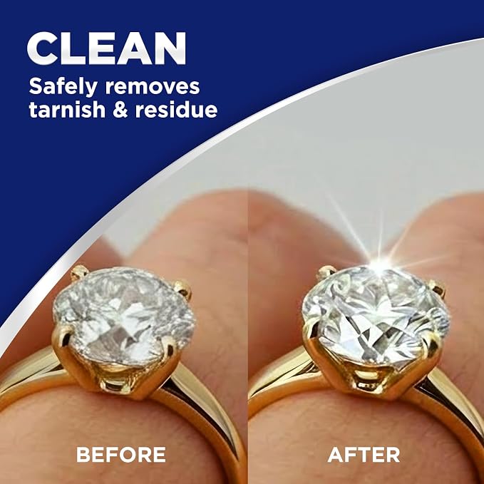 Weiman Gold & Diamond 3-in-1 Wipes - The Premium Jewelry Cleaner, Removes Tarnish and Dirt, Restores & Protect Sparkle and Shine, Easy-to-Use Wipes, Safe for Silver, Platinum, Gemstone, Titanium