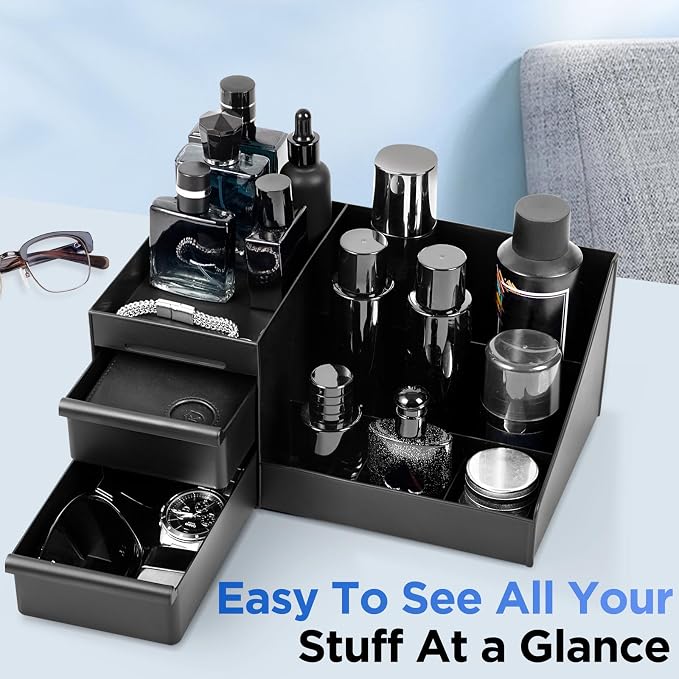 EXIN DECHEN Cologne Organizer for Men, Cologne Stand, Room Decor for Men | Perfume Organizer,Bathroom Organizer,Dresser Organizer,Cologne Stand for Men,Mens Essentials,Birthday Gifts for Men