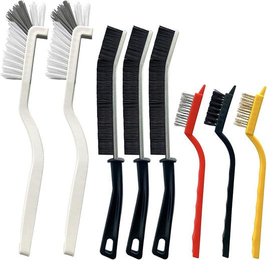 King Origin 8 PCS Crevice Cleaning Brush Set, Hard Bristle | Small Scrub Brushes, Deep Cleaning Supplies for Kitchen, Bathroom, Grout, Bottle, Corners &Tight Spaces