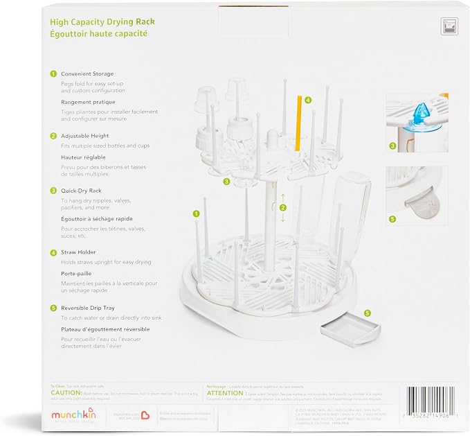 Munchkin® High Capacity Drying Rack for Baby Bottles and Accessories, White