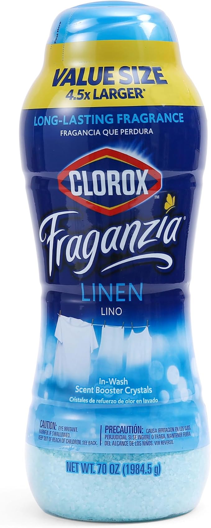 Clorox Fraganzia In-Wash Scent Booster Crystals, Linen Scent, 70 Oz, 6-Pk | In-wash fragrance beads, HE compatible, safe for all fabrics and colors, long-lasting freshness