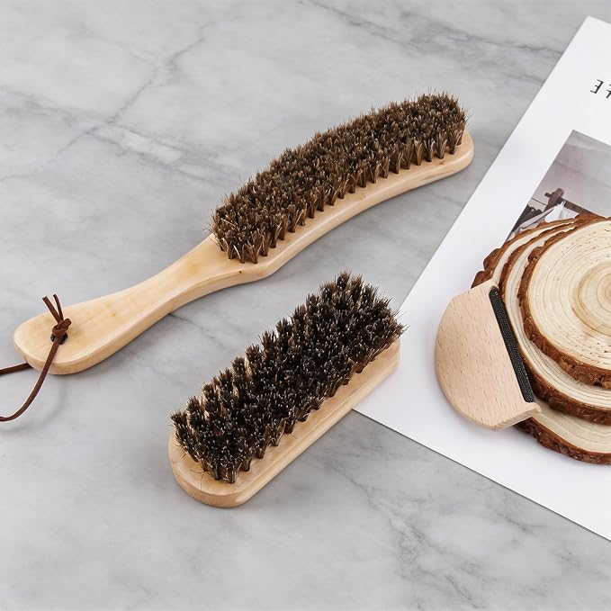 4Pcs Cowboy Hat Cleaning Kit Felt Hat Brush with Sponge Wood Cap Cleaner Lint Remover