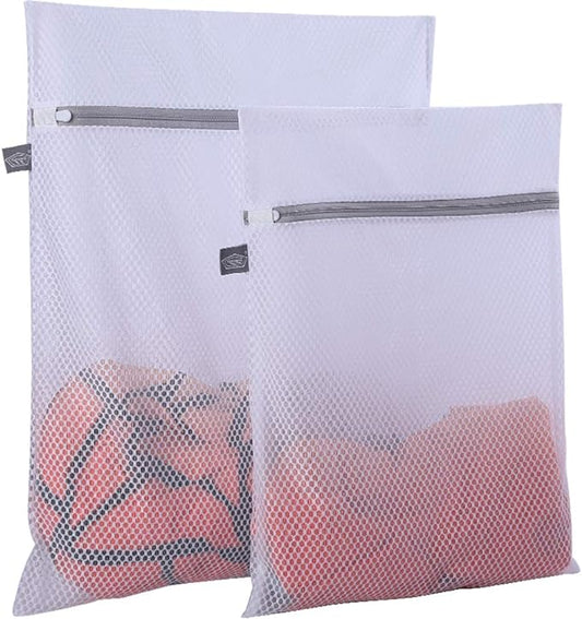 Laundry Bags Mesh Wash Bags, Garment Bag for Washing Machine, 1L+1M | Washing Machine Bags for Delicates, Lingerie, Underwear, Bra, Socks, Scarf, Shoes, Honeycomb