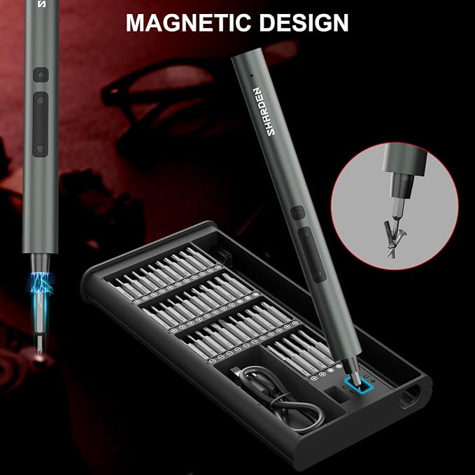 75 IN 1 Mini Electric Screwdriver Set, Power Screwdriver | 71 S2 Precision Bits, 3 LED Lights, Magnetic Storage, USB-C Charging, Cordless Screwdriver Repair Tool Kit for Electronics