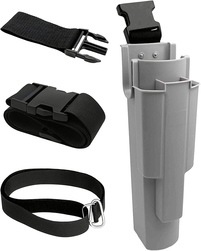 Window Cleaning Holster with Belt and Quick-Connect Leg Strap | Detachable Squeegee Holder Tool, Removable Side Bucket, Multi-Tool Waist Carry Design