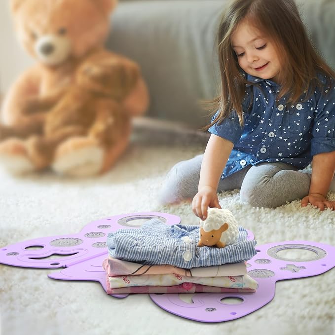 BoxLegend Shirt Folding Board Kids Shirt Folder with Original Deluxe Set | Makes Laundry Fun for Kids, Dual Use, Butterfly-Shaped Design, Durable Plastic, Includes a Deluxe Ruler Set, Great Gift Idea