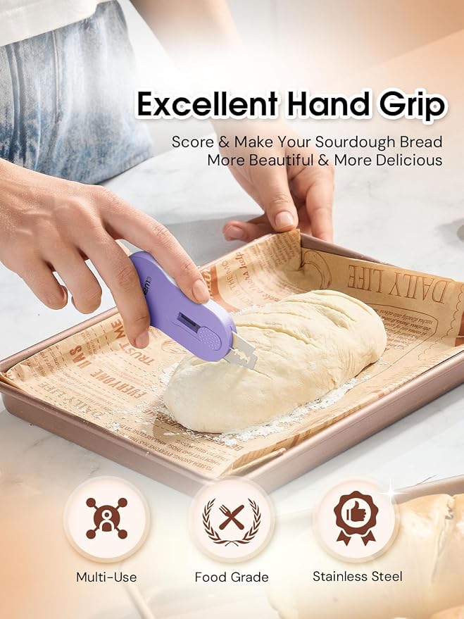CLUEAPOP Bread Lame Sourdough Scoring Tool, Extractable & Magnetic Lame Scoring Tool, Bread Dough Cutter Slashing Razor Tool, Bread Scoring Tool for Sourdough Bread Baking - Scoring Knife