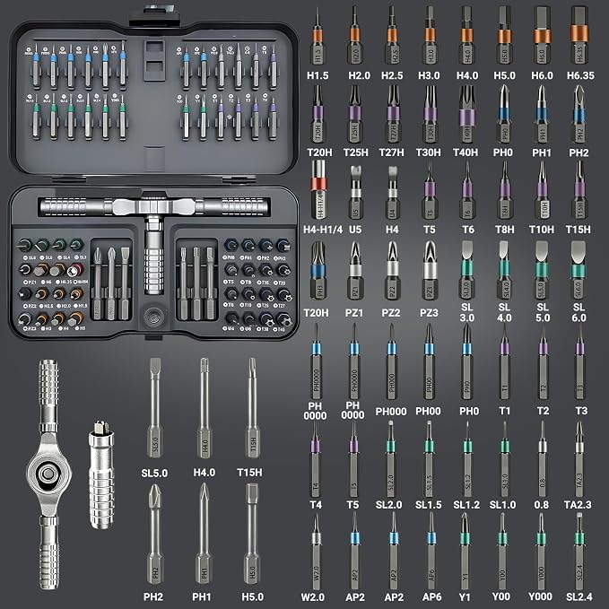 2027 New 66 in 1 Magnetic Screwdriver Set, DIY Ratchet Screwdriver Set | Multifunctional Toolbox with Detachable Ratchet Handle, Portable Precision Repair Tool Kit for Furniture & Electronic Device