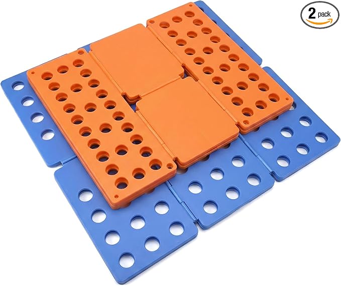 2 PCS Clothes Folding Board for Kid and Adult,T Shirt Folder Laundry Organizer Easy and Fast for Home Organization Clothes Folding Board(Orange and Blue)