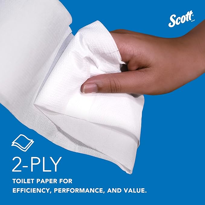 Scott Professional 100% Recycled Fiber High-Capacity Jumbo Roll Toilet Paper, Bulk (67805), 2-Ply, Septic Safe, White, Non-Perforated (12 Rolls at 1,000' Each, 12,000'/Case)