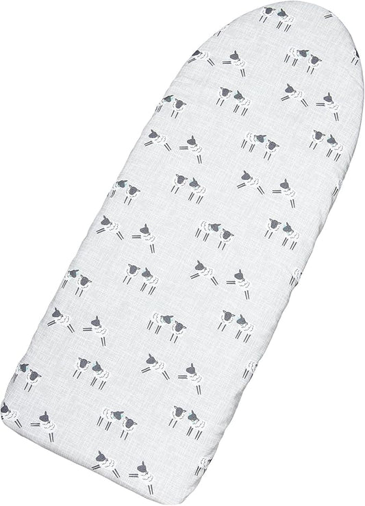 Seiritex Table Top Ironing Board Cover 12 x 32 inch, 3 Layers Small Iron Board Cover, Heat Reflective Thick Padding with Elasticized Edges (Gray Sheep)