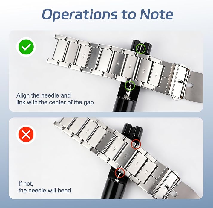 Jorest Watch Link Removal Tool, Watch Band Tool Kit, Tool for Watch Bracelet Adjustment and Replacement and Resizing, with Doubled-Ended Pin Punches，6Pcs Spare Needle, 2 Hammer-Like for Installation