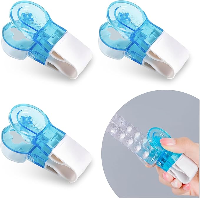 Portable Pill Taker 3 Pack Pill Popper for Blister Packs Pill Opener Tool for Nurses Household Gadgets Pill Punchers