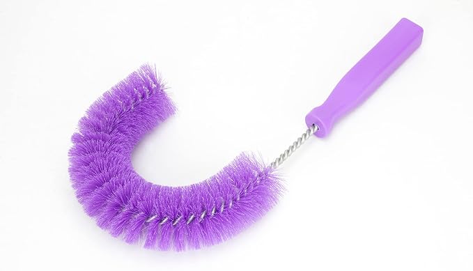 SPARTA Plastic Hook Dusting Brush, Clean-In-Place, Galvanized Wire with Threaded Hole for Dusting Surface of Curved Drains and Pipes, 11.5 Inch Length, Purple, (Pack of 12)
