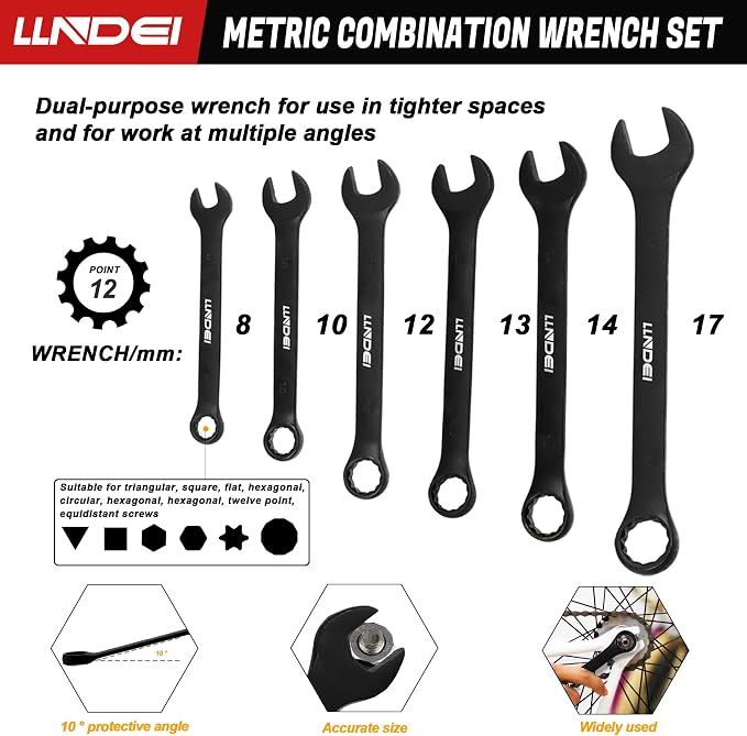 1/2" Impact Socket Wrench Set: 49Pcs, CR-V, Metric | Combination Wrenches (8-17mm), Deep Sockets(8-24mm), Spark Plug Socket(16,21mm), Household&Automotive Repairing