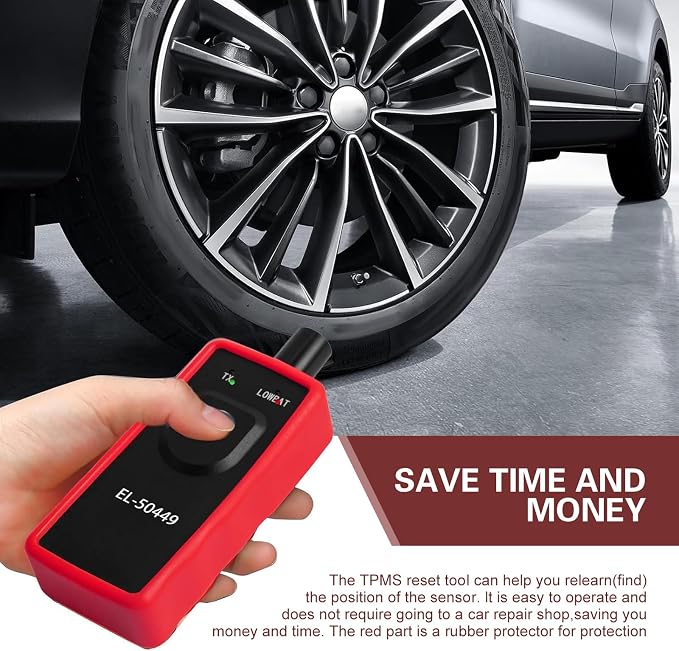 TPMS Relearn Reset Tool, Tire Pressure Sensor Programming Tool, EL-50449 TPMS Reset Device, Universal for Most Cars, Trucks, SUVs (Black)