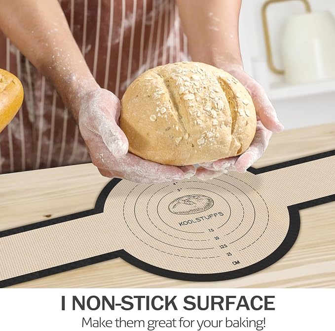Silicone Bread Sling for Dutch Oven, 2 PCS Non-Stick & Easy Clean Reusable Silicone Bread Baking Mat with Long Handles, Easy to Transfer Sourdough Bread (Oval and Round, Black)