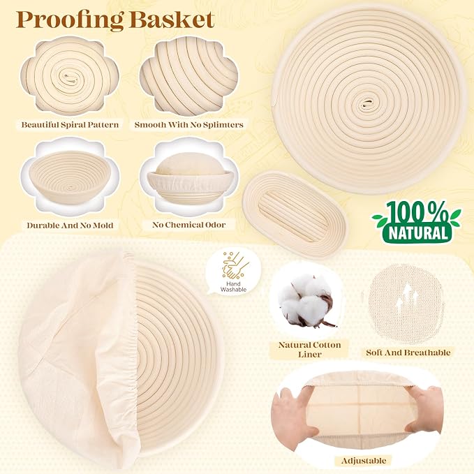 Sourdough Starter Kit, Sourdough Bread Baking Supplies, Sourdough Kit Home and Kitchen, Sour Dough Starter Kits, Sourdough Jar, Bread Proofing Basket, Sourdough Bread Basket, Sour Dough Kit Tools
