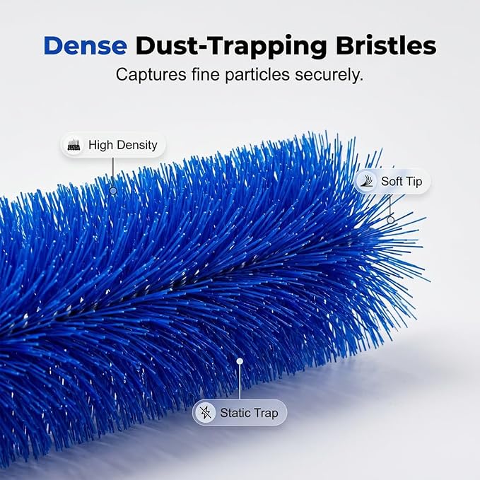 Fan Cleaning Brush, 2026 New Bendable Microfiber Head Dusting Brushes, Reusable Fan Cleaner Brush Dust Remover for Electric Fans, Air Conditioning, Car Vents and Blind，Grey：48cm