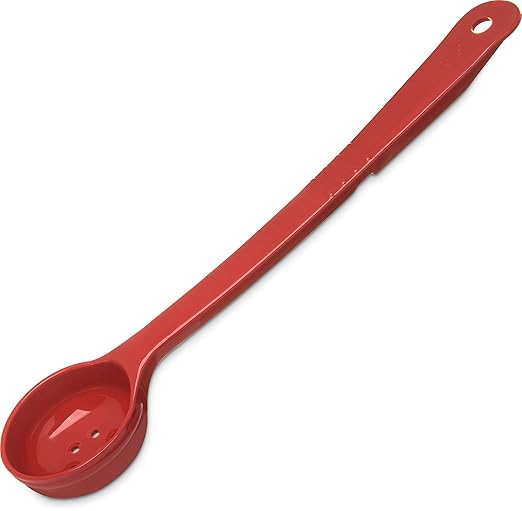 Carlisle FoodService Products CFS 396105 Perforated Long Handle Portion Control Spoon, 2 oz, Red