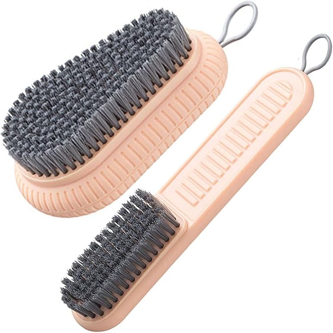 Cleaning Brush Soft Bristle Brush Laundry Scrub Brush Clothes & Shoes Brush | 2 Pack Scrubbing Brush Easy to Grip Household Cleaning Brushes Tool for Countertops Bathtubs