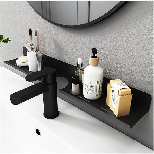 ROYALITA 17 Inch Acrylic Bathroom Shelf Organizer Over The Faucet, Over The Sink Shelves Bathroom Rack Over Faucet Countertop Organizer Kitchen Above Sinks Drain Shelf